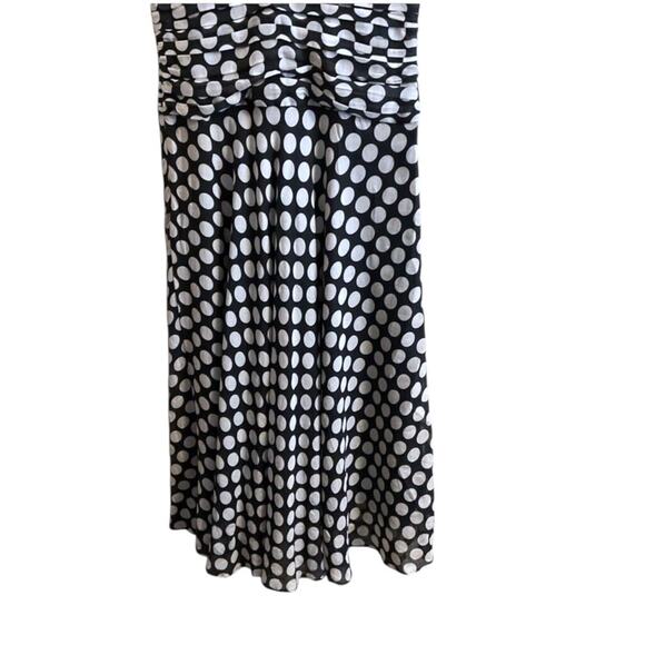 Zara Premium Dress SZ M Cream & Black Spotted Midi Pleated Waist Party Wedding - Picture 10 of 10